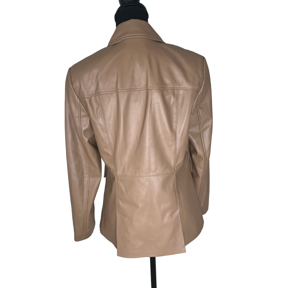 Studio Park x Courtney Khondabi Faux Leather Jacket COFFEE NWOT SIZE XS - Picture 4 of 8